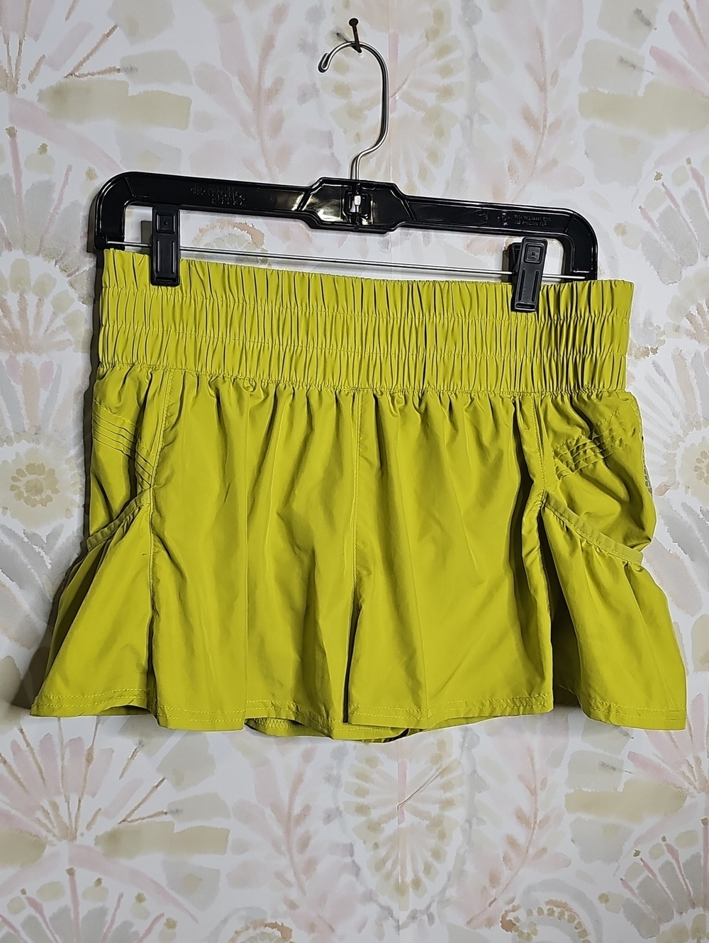 Free People Lime Green Athletic Skort with Shirred Waistband